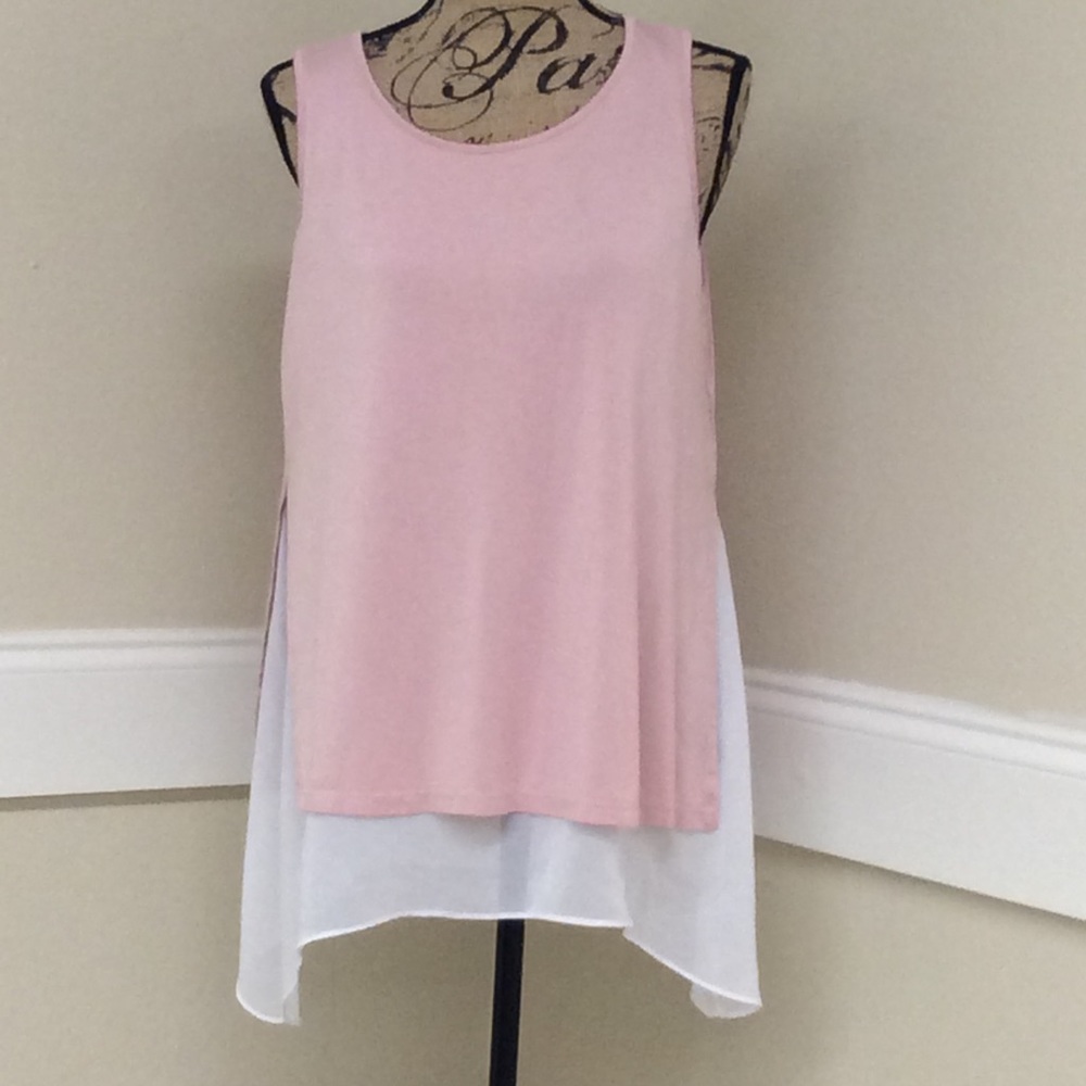 WORTHINGTON DUSTY ROSE SHELL OVER SHEER LINING   L